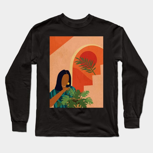 Plant Mom Long Sleeve T-Shirt by DomoINK